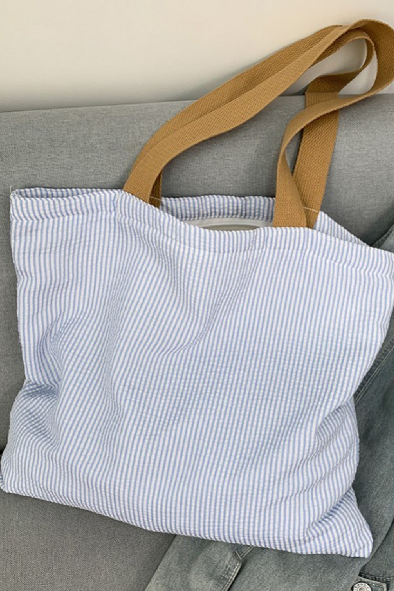 Striped Tote Bag - Blue