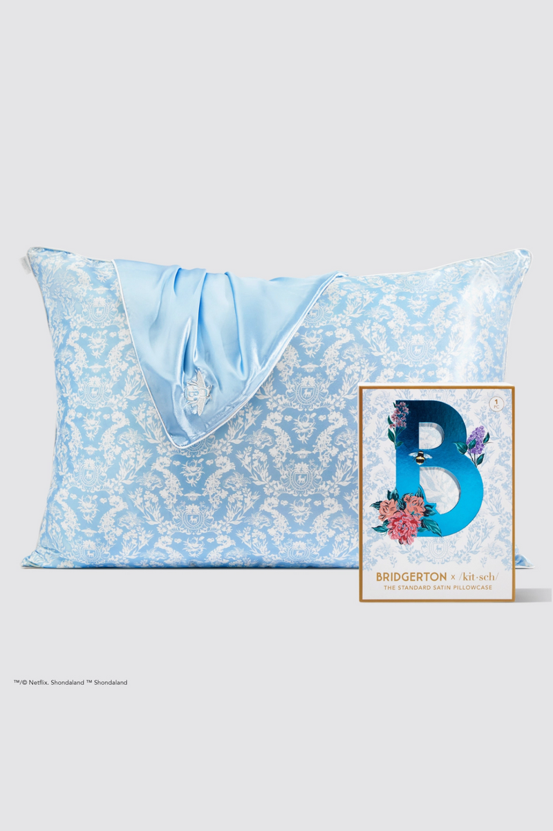 Kitsch X Bridgerton Satin Pillowcase / Toile De Blue
