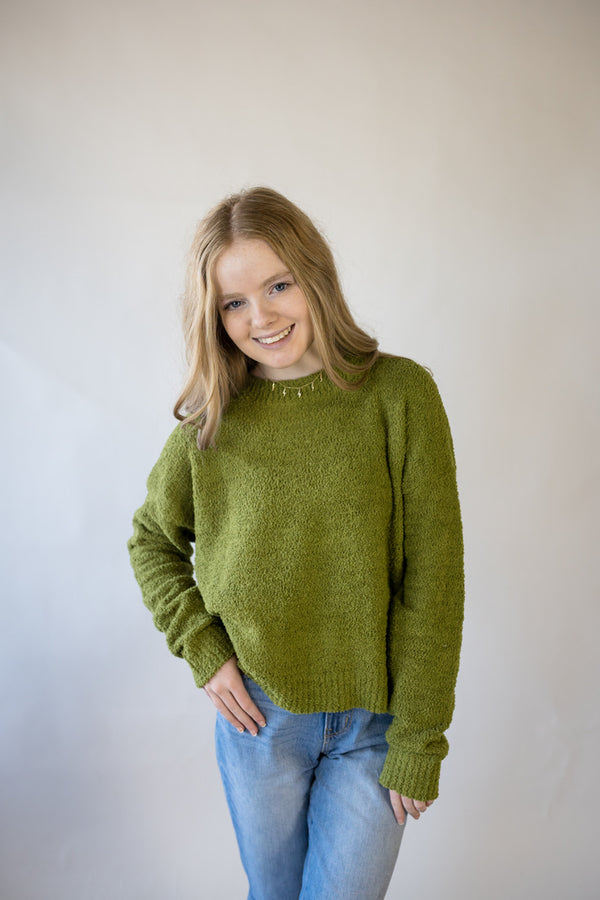 'Calling for You' Sweater - Olive