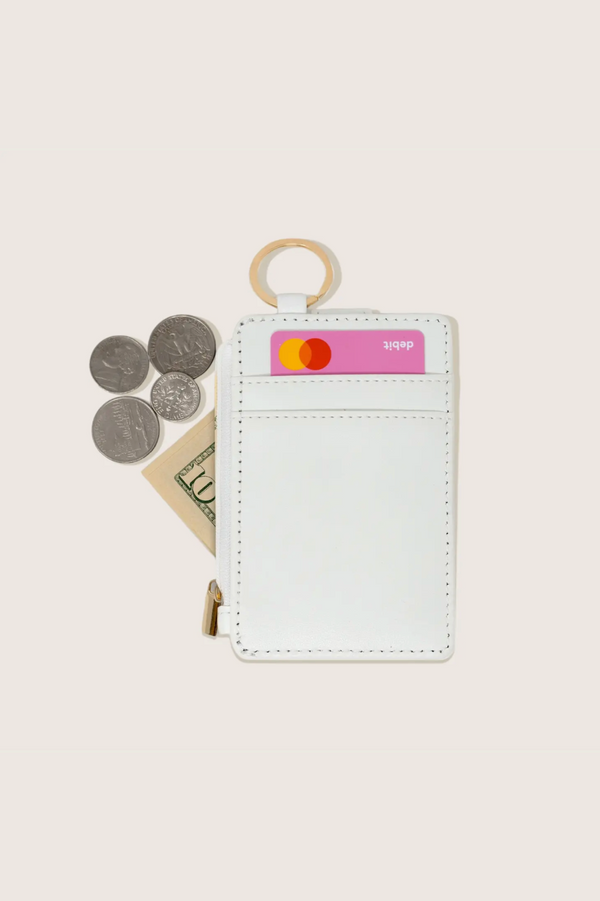 Keychain Card Wallet - White