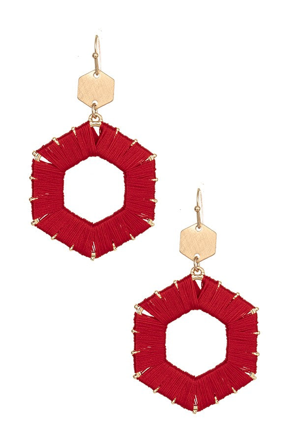 Red Woven Earrings