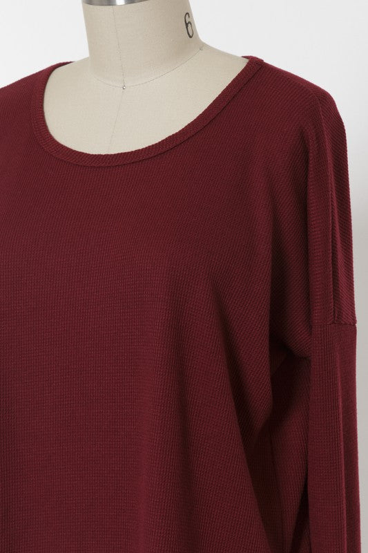 'Not So Basic' Thermal Top - Burgundy