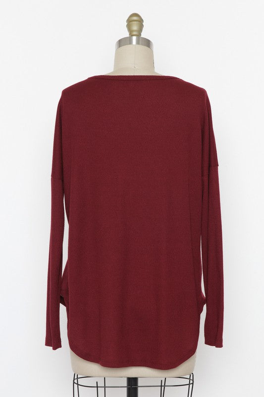 'Not So Basic' Thermal Top - Burgundy