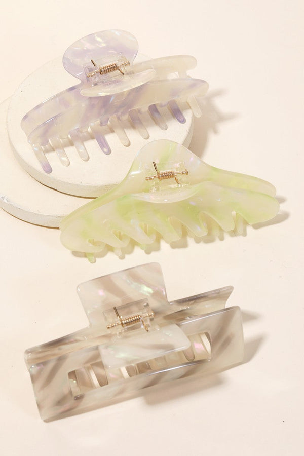 Lime Marbled Claw Clip