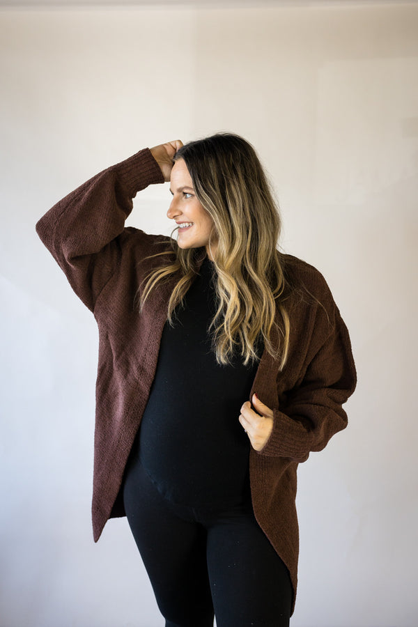 'Getting Cozy' Cardigan - Brown