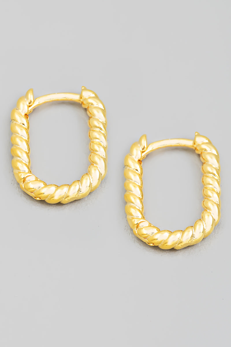 Oval Twist Huggie Earrings