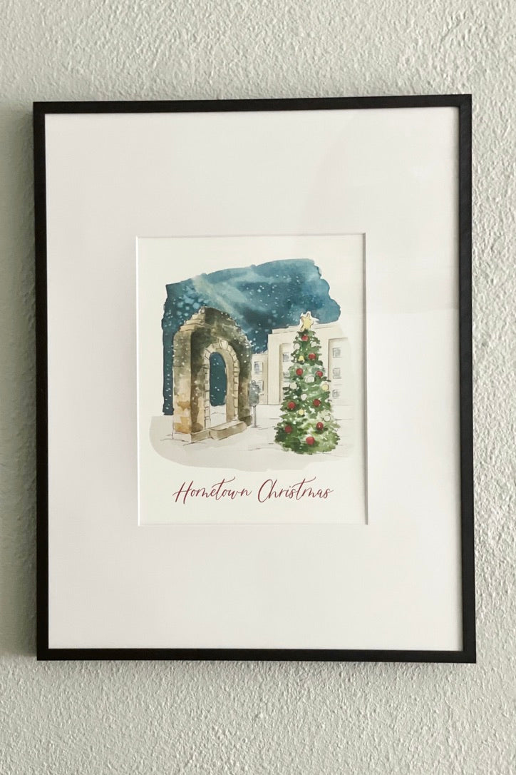 Holiday Graham, TX 8x10 Watercolor Print
