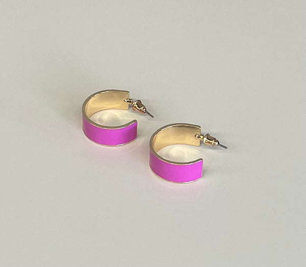 Fuchsia Hoop Earrings