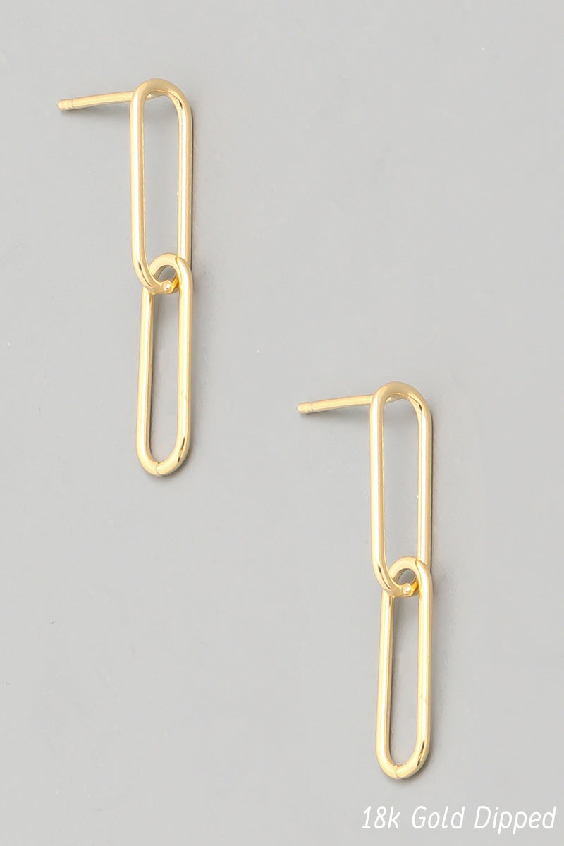 Chain Link Earrings - Gold