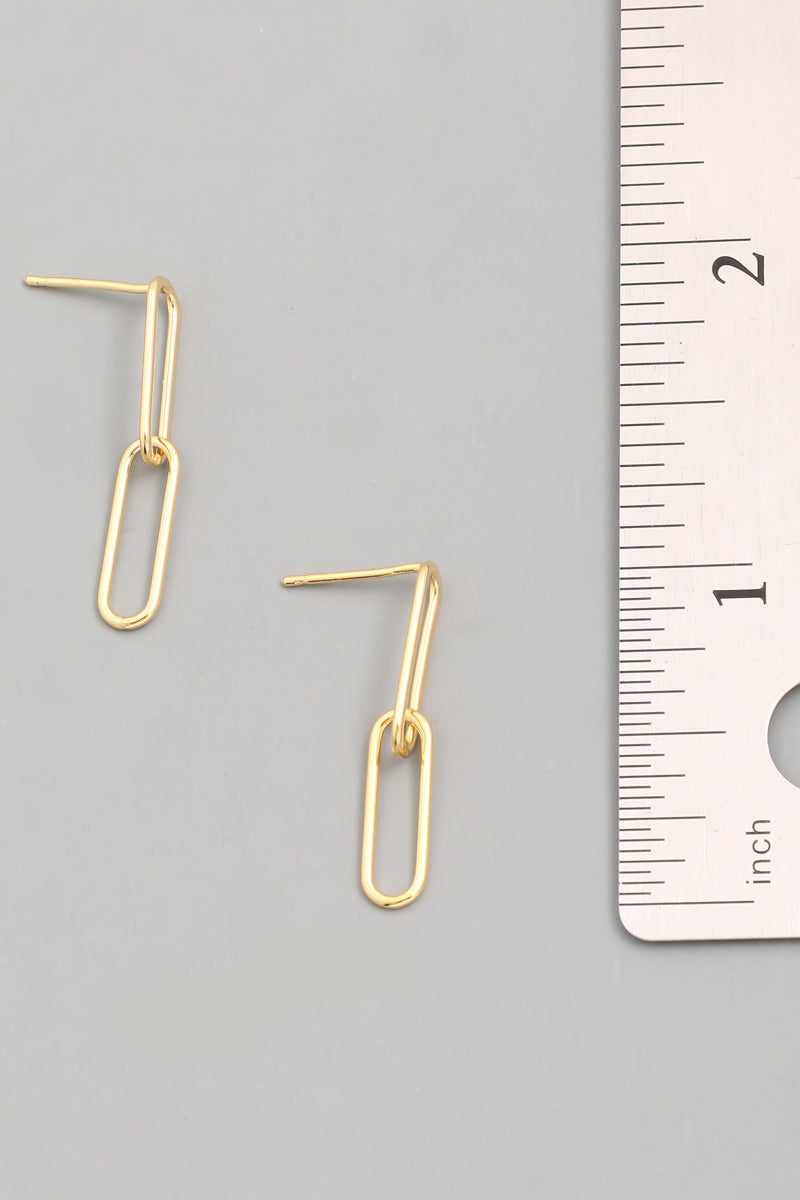 Chain Link Earrings - Gold