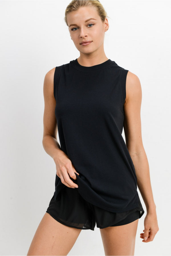 'With the Flow' Tank  - Black