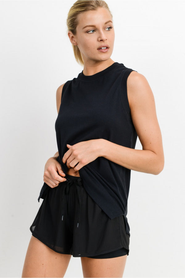 'With the Flow' Tank  - Black