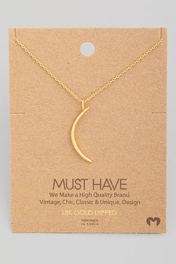 Thin Crescent Necklace - Gold