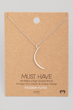 Thin Crescent Necklace - Silver