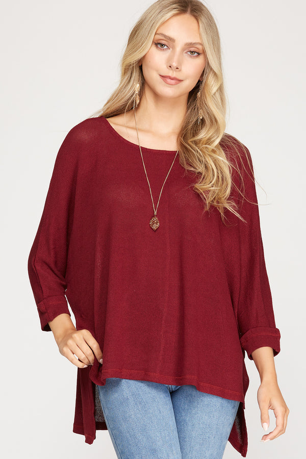 'For Starters' Knit Top - Wine