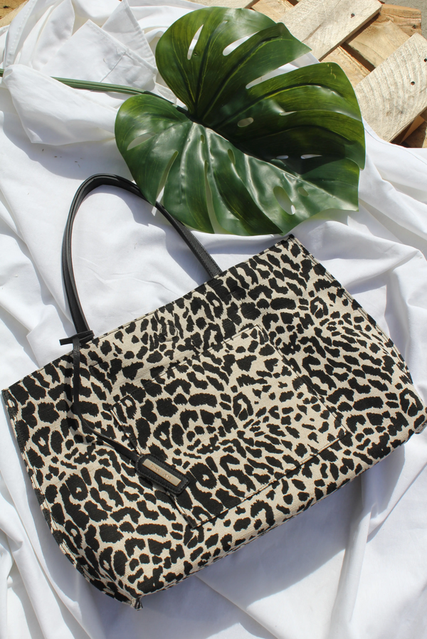 Textured Leopard Tote