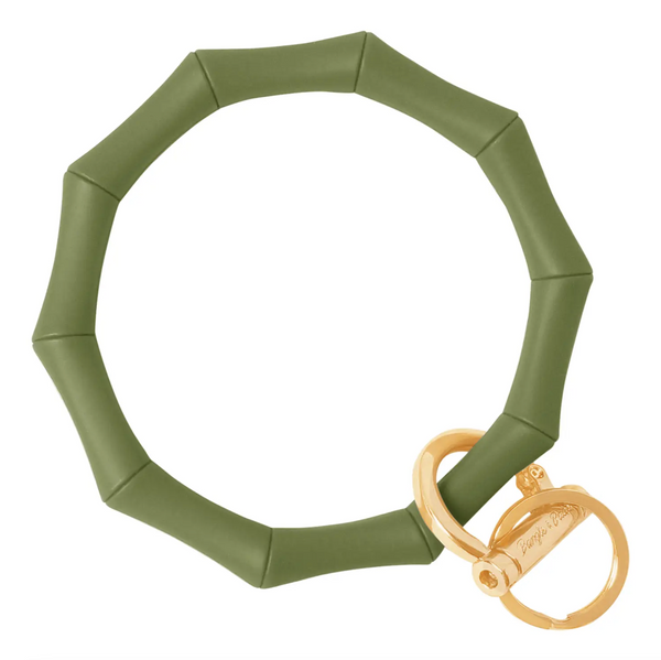 Bamboo Silicone Key Ring - Army Green