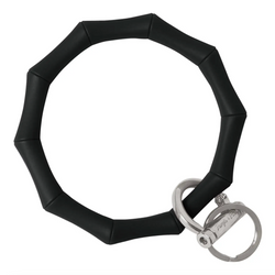 Bamboo Silicone Key Ring - Black/SIlver