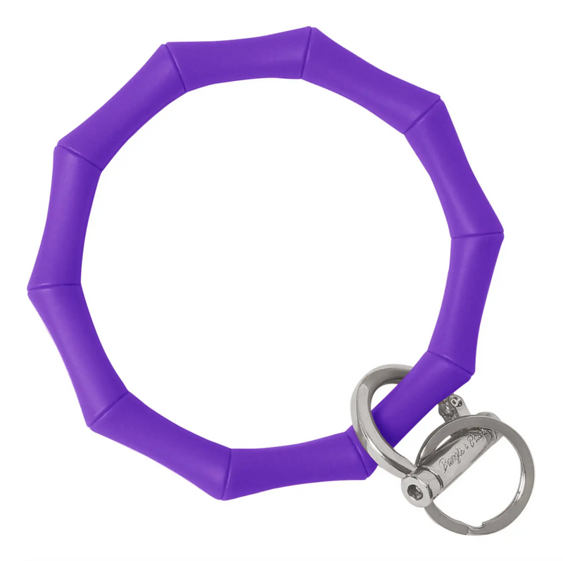 Bamboo Silicone Key Ring - Poppin' Purple