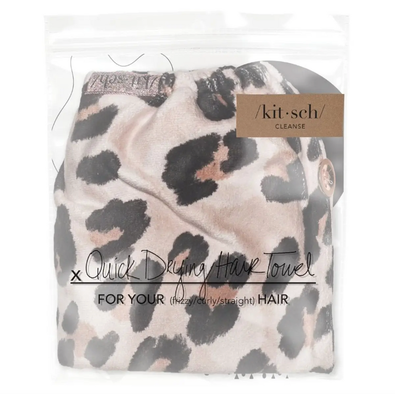 Kitsch Quick Dry Hair Towel - Leopard