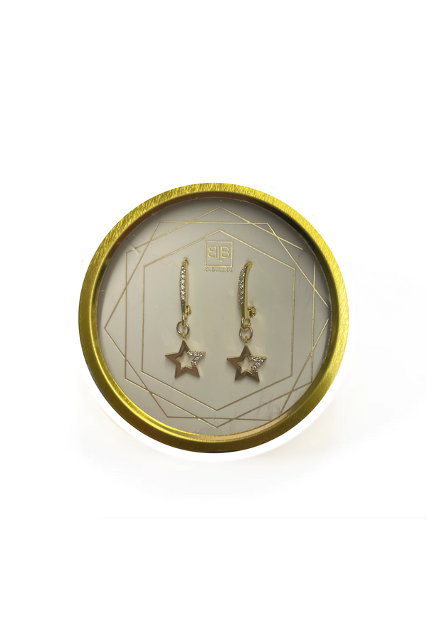 Sparkle Star Hoop Earrings