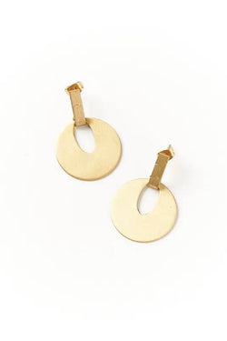 Brass Disc Earrings