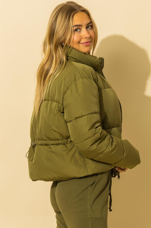 'Ready for the Chill' Puffer - Olive